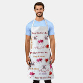 All Over Print Apron Couple Red Hearts Valentine's Schürze (Getragen)