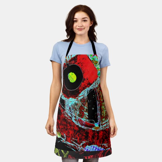 All-Over Print Apron - Frequency Serpent Abstract Schürze (Getragen)