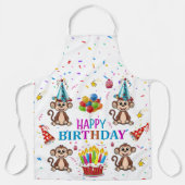 All Over Print Apron Happy Birthday Monkey Schürze (Vorderseite)