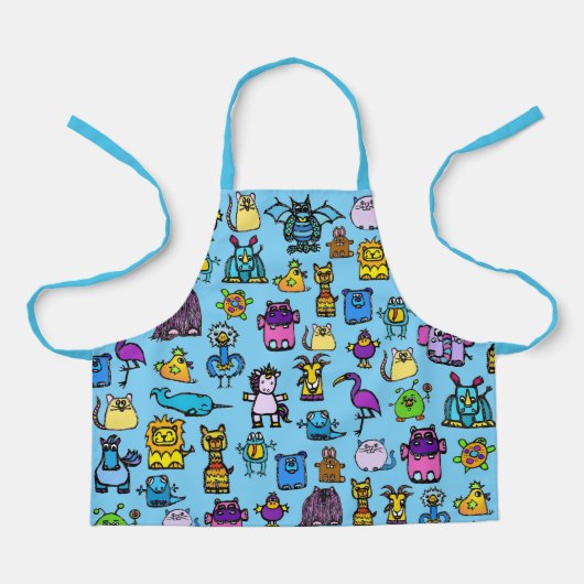 All-Over Print Apron - Light Blue Schürze (Vorderseite)