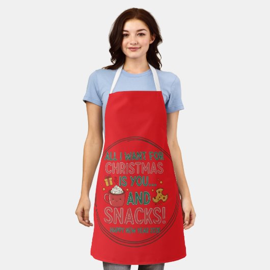 All-Over Print Apron, Medium Christmas Schürze (Getragen)