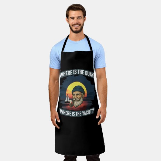 All-Over Print Apron Where is the quay, where is t Schürze (Getragen)