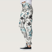 All-Over-Print-Leggings mit Sternenhimmel Leggings (Links)
