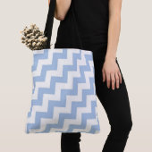 All Over Print Light Blue & White Diagonal Zigzags Tasche (Von Nahem)