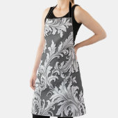 All-over Print Schürze Damask Schwarz-weiß Gray (InSitu)