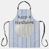 All Over Print Schürze Keep it Handsome Blau gestr (Vorderseite)
