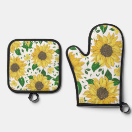 All-Over Print Schürze, Mittel 66x76cm Ofenhandschuh & Topflappen-Set