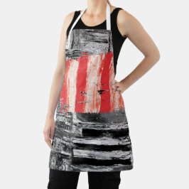 All-Over Print-Schürze, Mittel – Red Pulse Abstrac Schürze