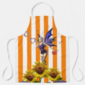 All Over Print Schürze Orange Stripe Sonnenblume F (Vorderseite)