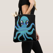 All-Over-Tasche - Blauer grüner Oktopus (schwarz) Tasche (Von Nahem)