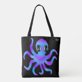 All-over-Tasche - Blauer violetter Oktopus (schwar Tasche (Rückseite)