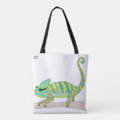 All-Over-Tasche - Green Chameleon (weiß) Tasche (Rückseite)