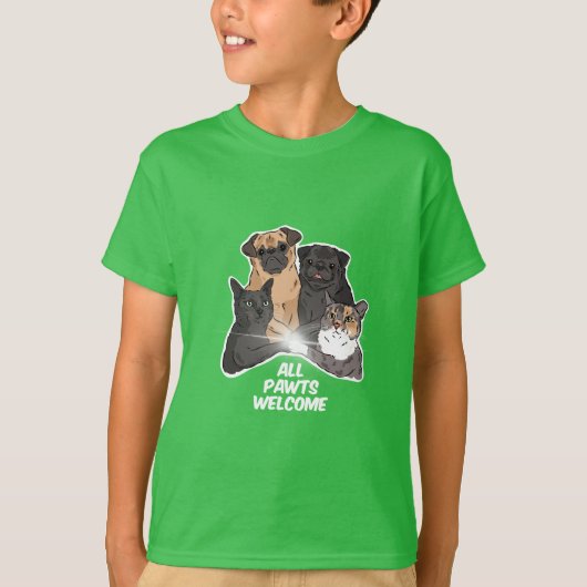 All Pawds Welcome Kids' Basic T - Shirt (Vorderseite)