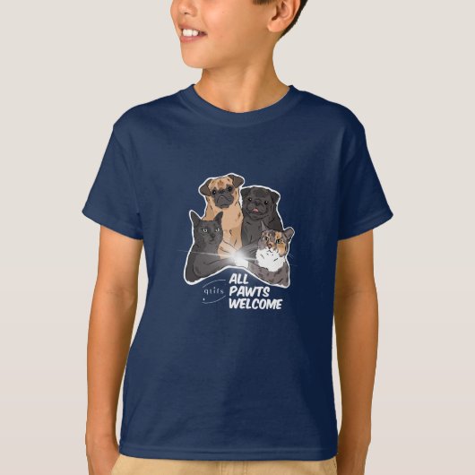 All Pawds Welcome Kids' Basic T - Shirt (Vorderseite)