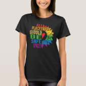 All Places Should Be Safe Spaces Gay Pride Ally LG T-Shirt (Vorderseite)