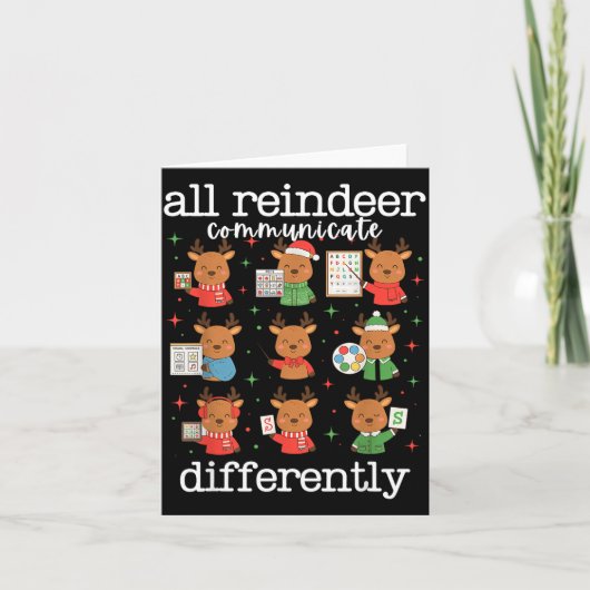 All Reindeer Communicate Differently Xmas Autism A Karte (Vorderseite)