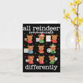 All Reindeer Communicate Differently Xmas Autism A Karte (Gelbe Blume)