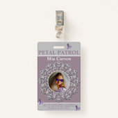 All Season Lilac Petal Patrol Flower Girl Abzeiche Ausweis (Vorderseite mit Klammer)