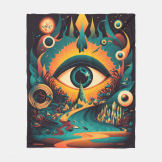All Seeing Eye Blanket | psychedelische Kunst Fleecedecke