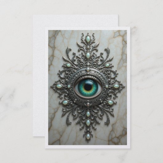 All Seeing Eye Brooch Card Dankeskarte (Vorne/Hinten)