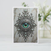 All Seeing Eye Brooch Card Dankeskarte (Stehend Vorderseite)