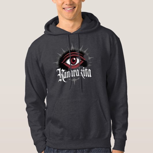 All Seeing Eye Kanarakita Occult Gothic Script Hoodie (Vorderseite)
