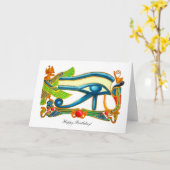 All Seeing Eye Of Horus - Happy Birthday Karte (Gelbe Blume)