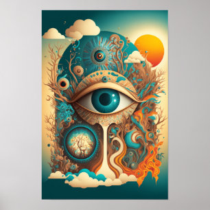 All Seeing Eye Psychedelisches Poster Mystic 2