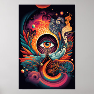 All Seeing Eye Psychedelisches Poster Mystisch 3