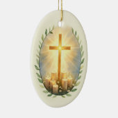 All Souls Day Feast Blessings with Cross Candles Keramik Ornament (Rechts)