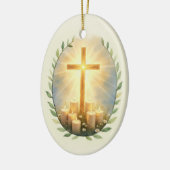All Souls Day Feast Blessings with Cross Candles Keramik Ornament (Links)