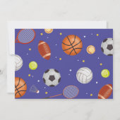 All Sports Blue Birthday Foto Fußball Fußball Fußb Einladung (Rückseite)