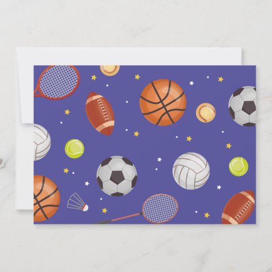 All Sports Blue Birthday Foto Fußball Fußball Fußb Einladung (Rückseite)