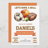 All Sports Let's Have a Ball Boy Birthday (Vorne/Hinten)