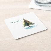 All spruced up rechteckiger pappuntersetzer (angewinkelt)