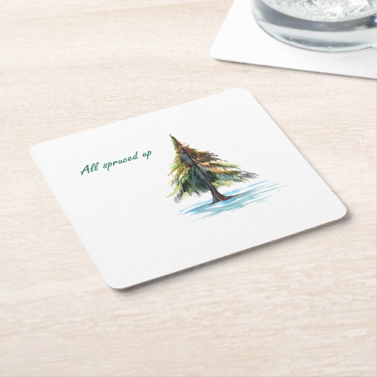 All spruced up rechteckiger pappuntersetzer (angewinkelt)