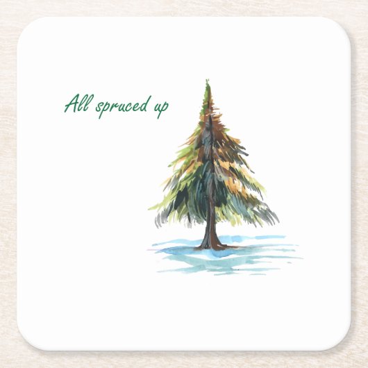 All spruced up rechteckiger pappuntersetzer (Vorderseite)