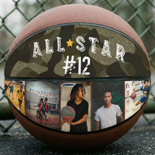 All-Star Army Camouflage Team Nummer Foto Collage Basketball