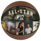 All-Star Army Camouflage Team Nummer Foto Collage Basketball (Vorderseite)