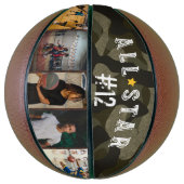 All-Star Army Camouflage Team Nummer Foto Collage Basketball (Vertikal)