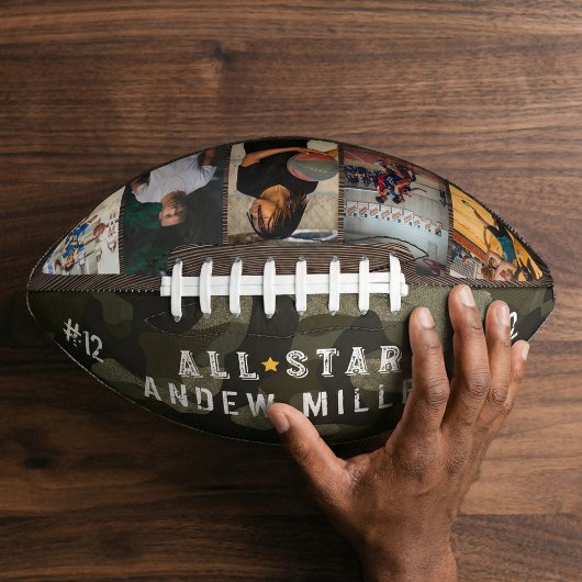All-Star Army Camouflage Team Nummer Foto Collage Football