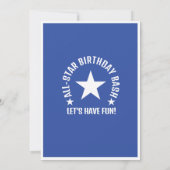 All Star Athlete Kinder Baseball Geburtstag Einladung (Rückseite)