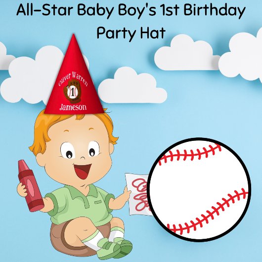 All-Star Baby Boy's 1. Geburtstag Partyhütchen