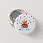 All Star Bär Fußball Mutter werdende Babyparty Button (Vorne & Hinten)