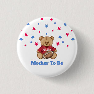 All Star Bär Fußball Mutter werdende Babyparty Button