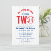 All-Star Baseball 2. Geburtstag Einladung (Stehend Vorderseite)