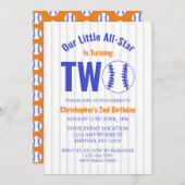 All-Star Baseball 2. Geburtstag Einladung (Vorne/Hinten)