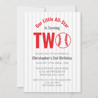 All-Star Baseball 2. Geburtstag Einladung