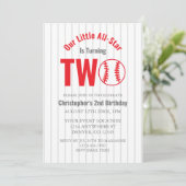 All-Star Baseball 2. Geburtstag Einladung (Stehend Vorderseite)