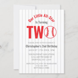 All-Star Baseball 2. Geburtstag Einladung